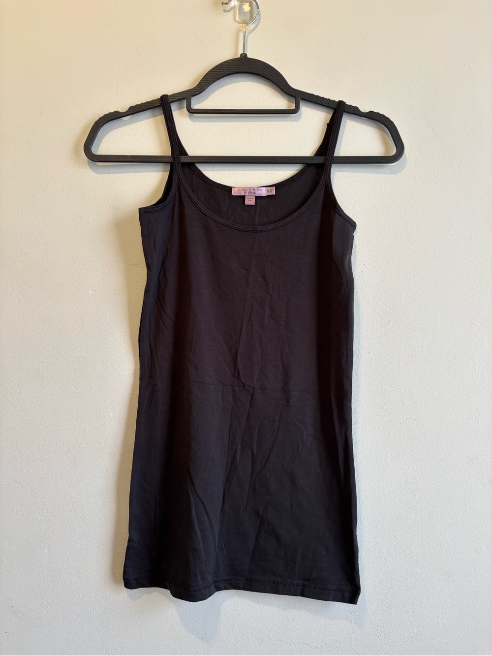 Calypso St. Barth Black Slim Scoop-Neck Tank